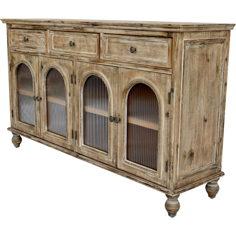 Farmhouse Glass‑Door Sideboard Buffet