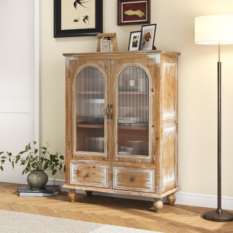 Farmhouse Glass‑Door Sideboard Credenza