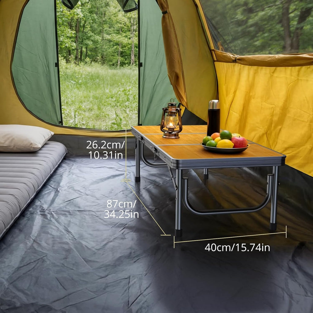 Yellow Low Aluminum Folding Camping Table