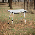 Silver Height‑Adjustable Roll‑Up Camping Table