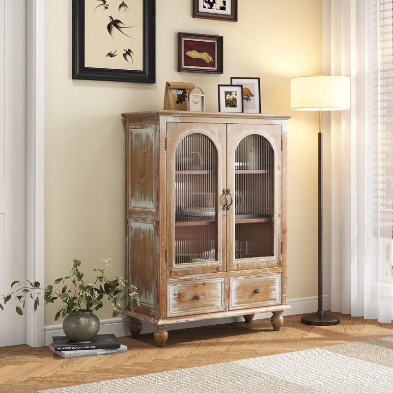 Farmhouse Glass‑Door Sideboard Credenza