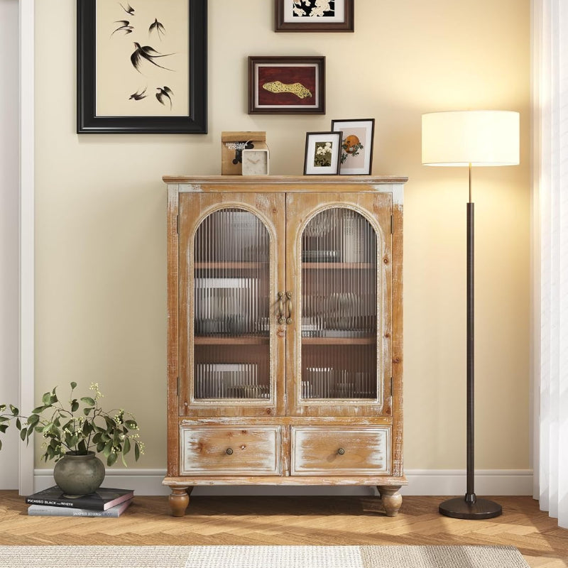 Farmhouse Glass‑Door Sideboard Credenza