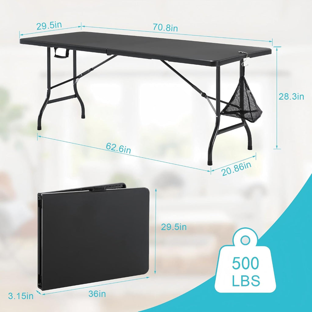 Black Folding Outdoor Picnic Table