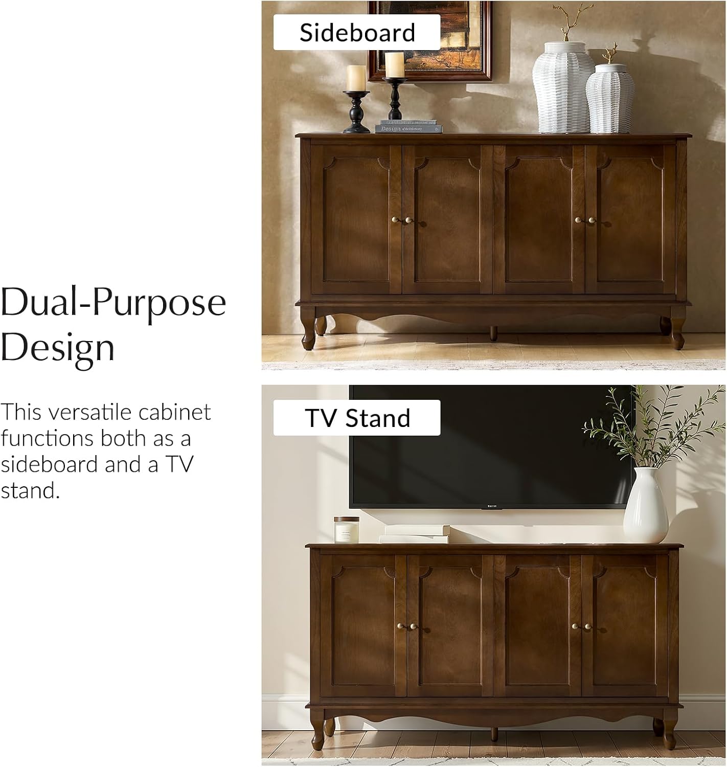 Farmhouse Walnut Sideboard Credenza