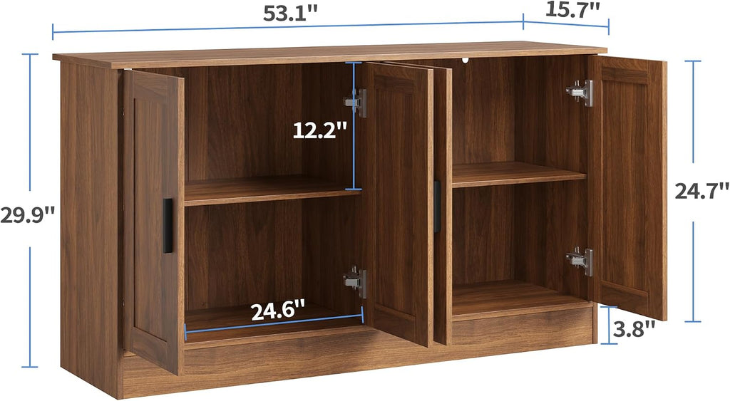 Industrial Rustic Brown Sideboard Credenza