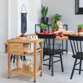 Bamboo Rolling Kitchen Island Cart