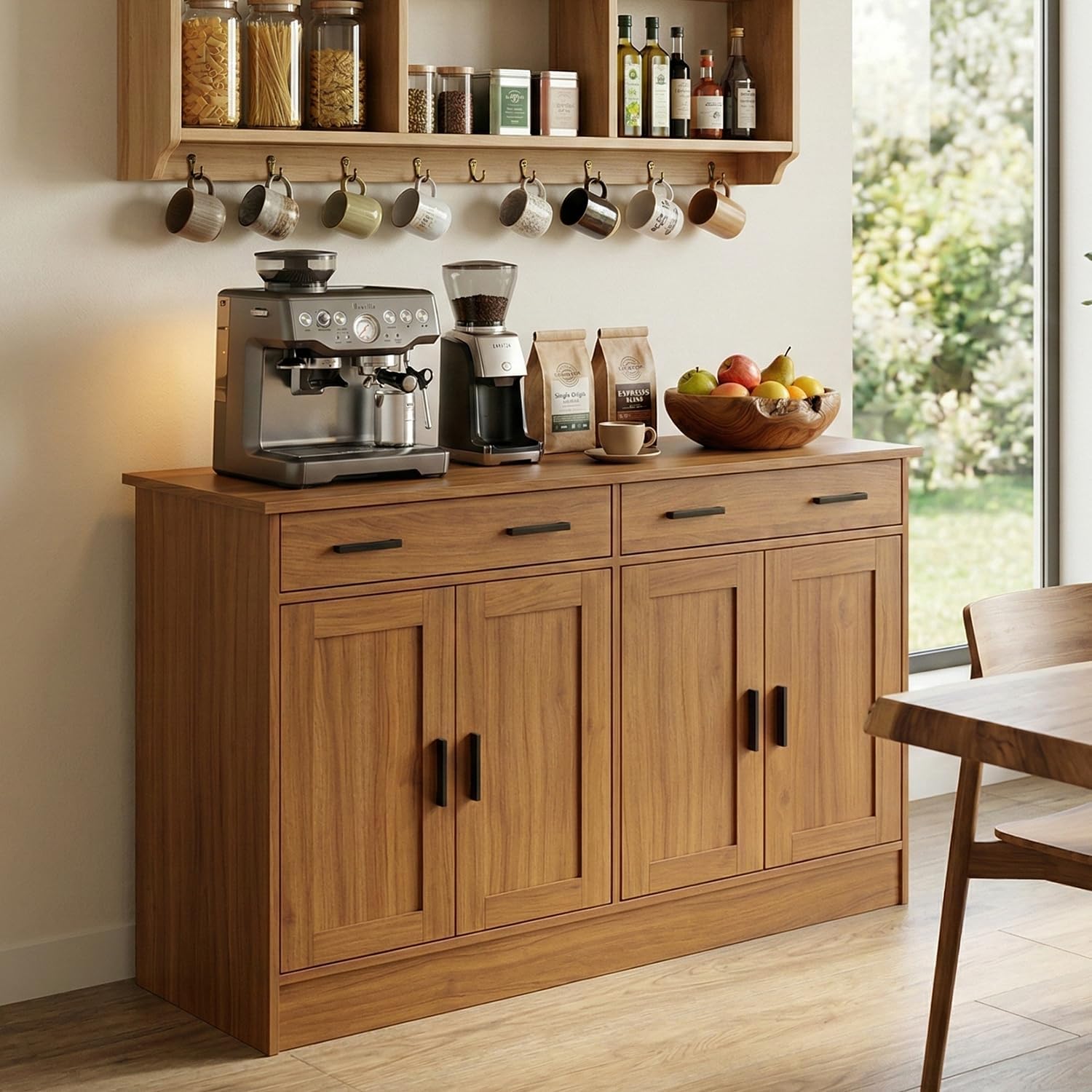 Rustic Brown Sideboard Buffet Cabinet