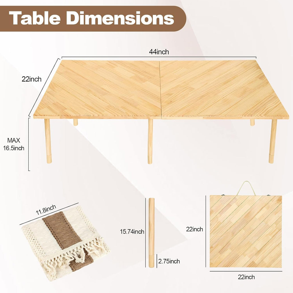 Adjustable‑Height Low Folding Picnic Table