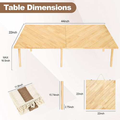 Adjustable‑Height Low Folding Picnic Table