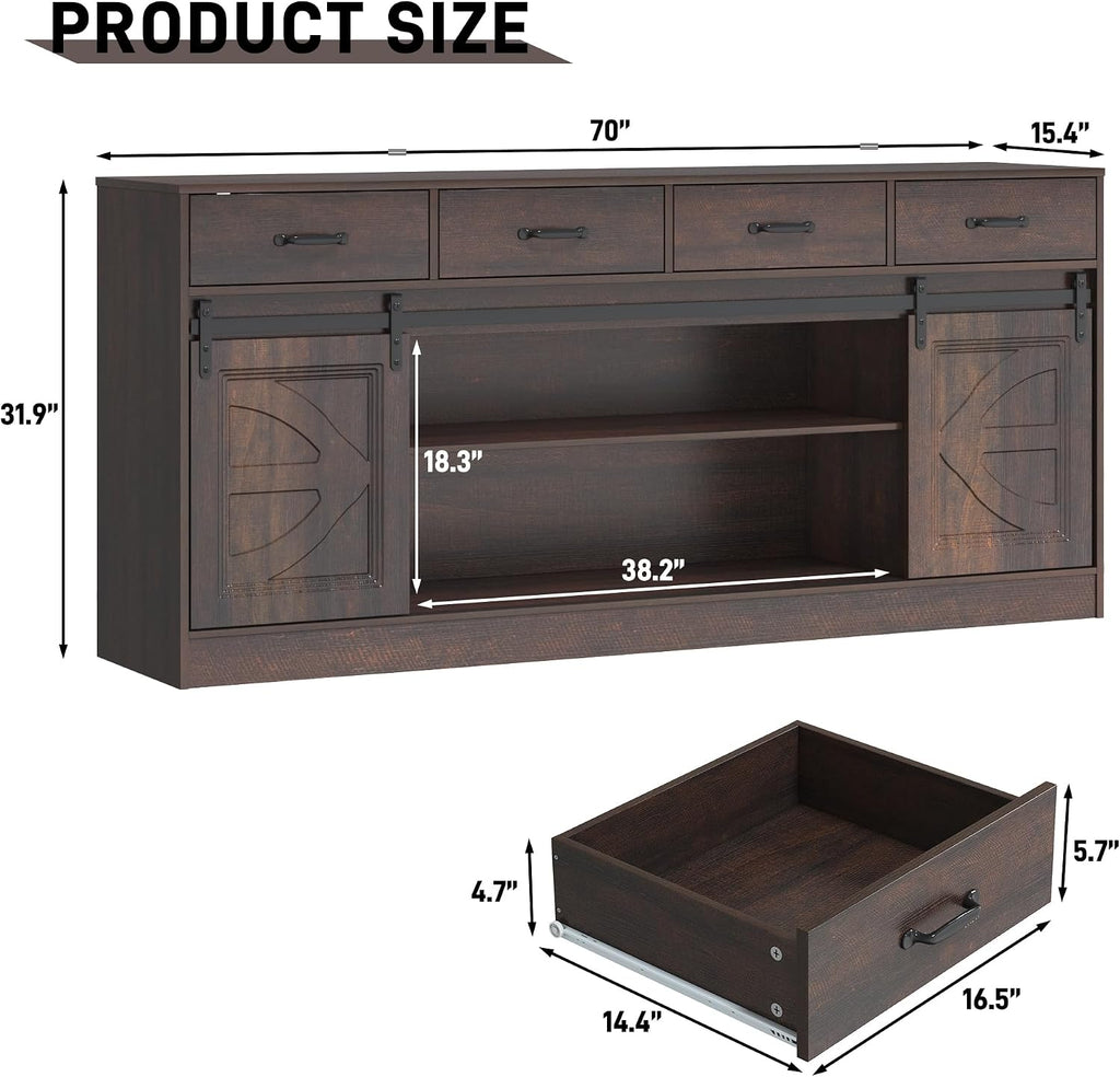 Farmhouse Sliding‑Door Sideboard Buffet