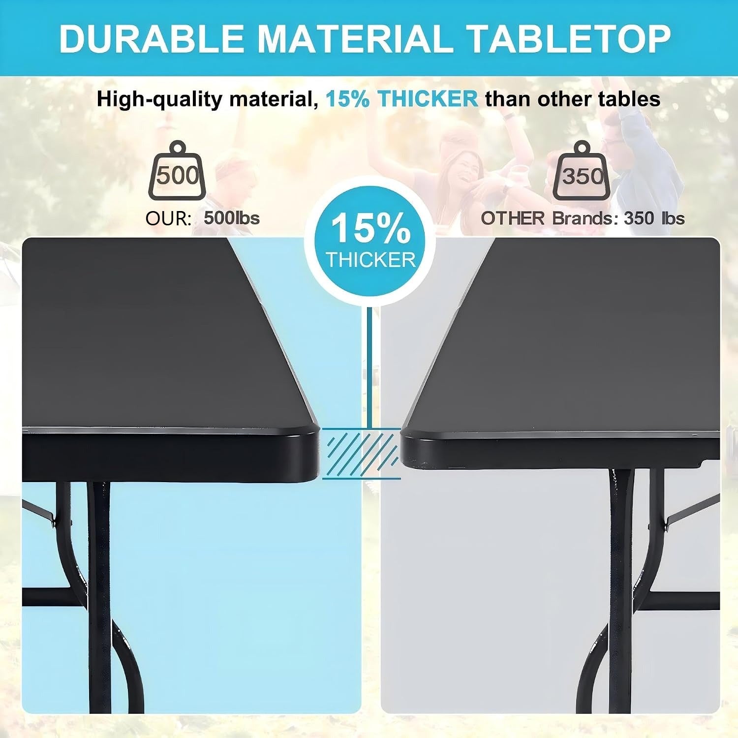 Black Folding Outdoor Picnic Table