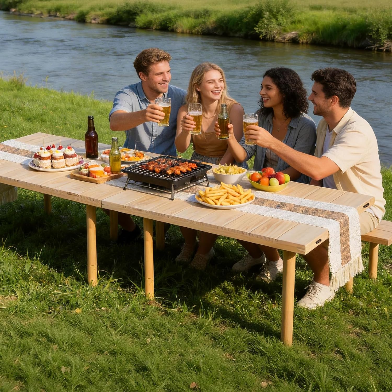 Wooden Low Folding Picnic Table