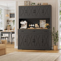 Black Farmhouse Kitchen Pantry Hutch