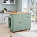 Sage Green Rolling Kitchen Island Cart
