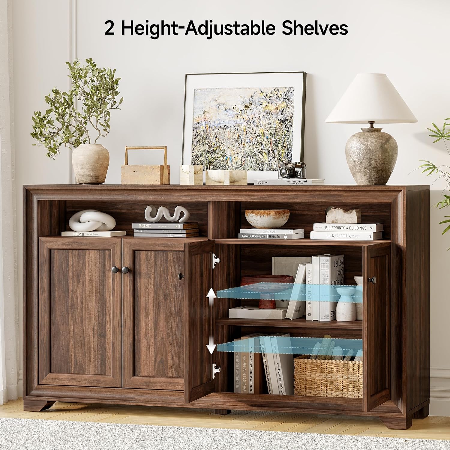 Brown Sideboard Buffet Storage Cabinet