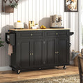 Black Rolling Kitchen Island Cart