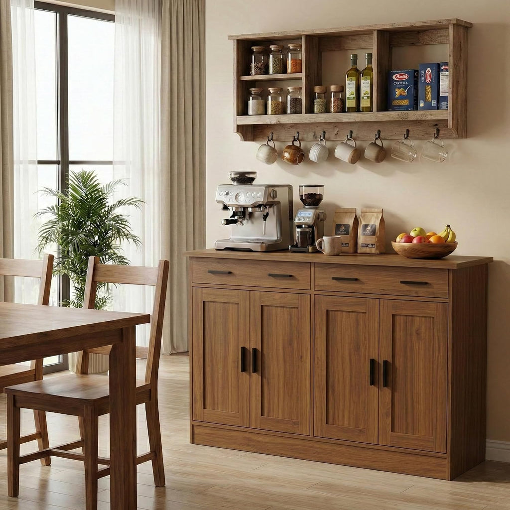 Rustic Brown Sideboard Buffet Cabinet