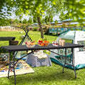 Black Rattan‑Look Folding Outdoor Table