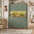 Green Farmhouse LED Kitchen Pantry Hutch