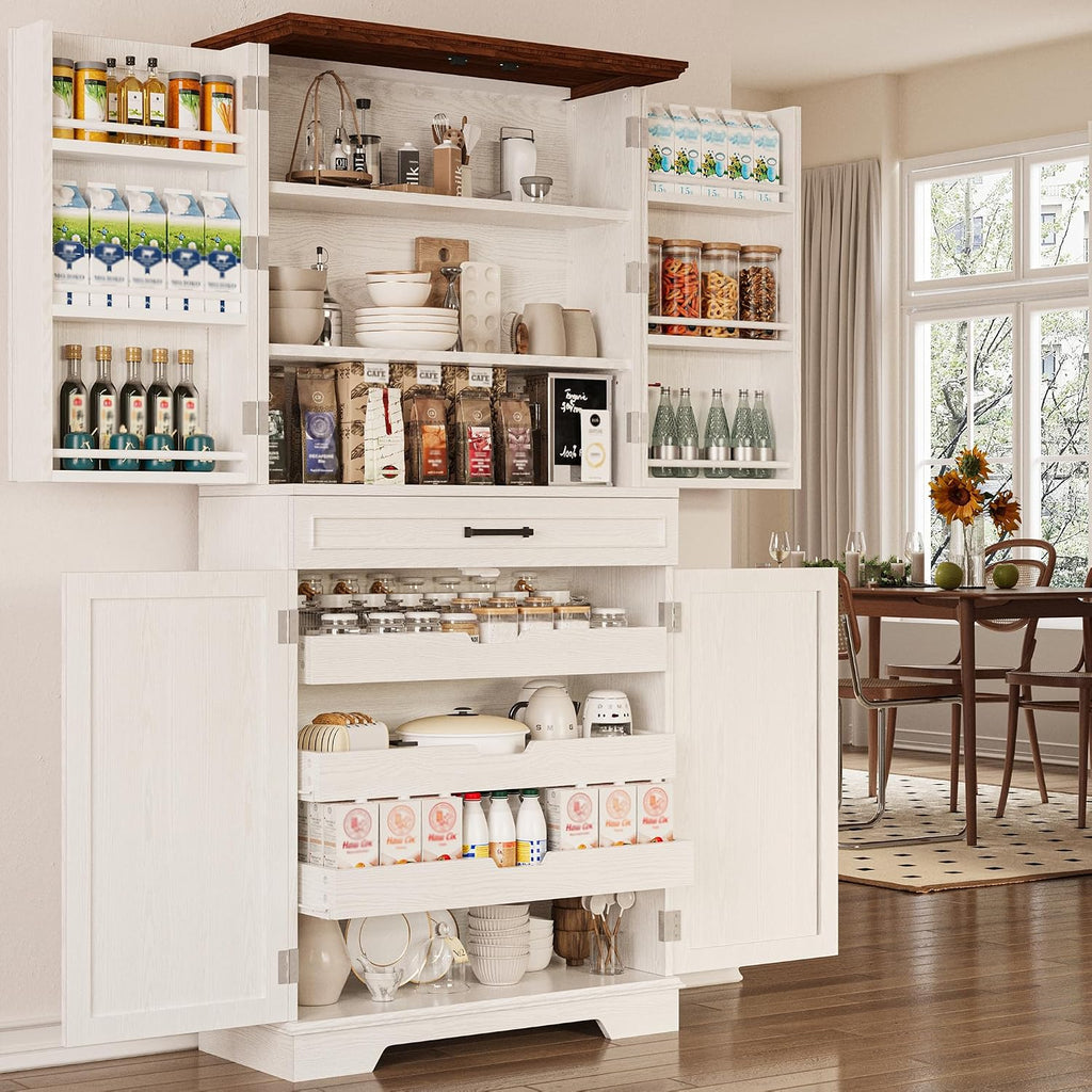 White Freestanding Kitchen Pantry Cabinet