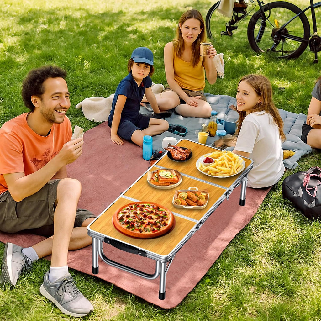 Yellow Low Aluminum Folding Camping Table