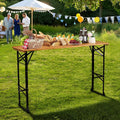 Wooden Height‑Adjustable Folding Picnic Table
