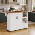 Wood‑Top Rolling Kitchen Island Cart
