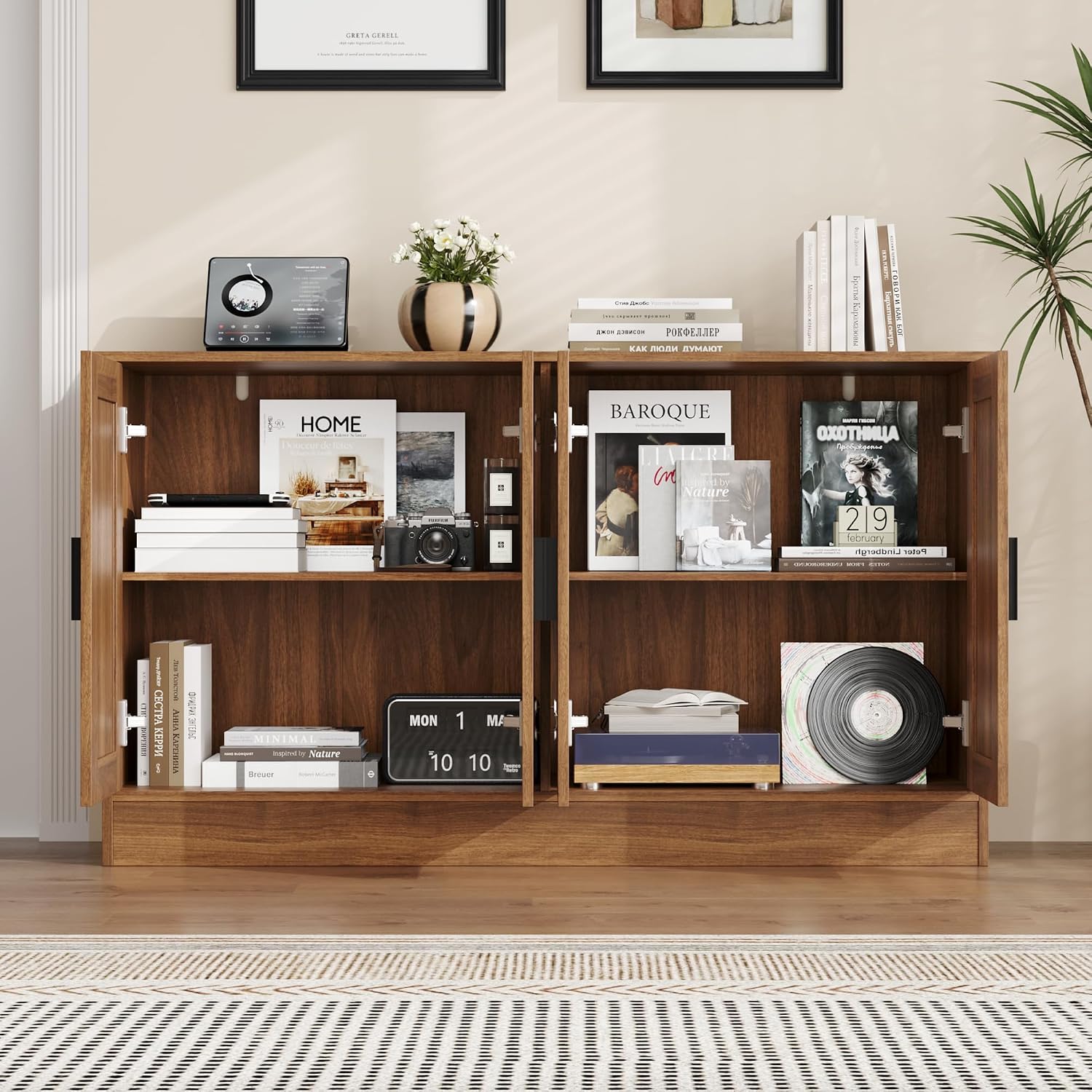 Industrial Rustic Brown Sideboard Credenza