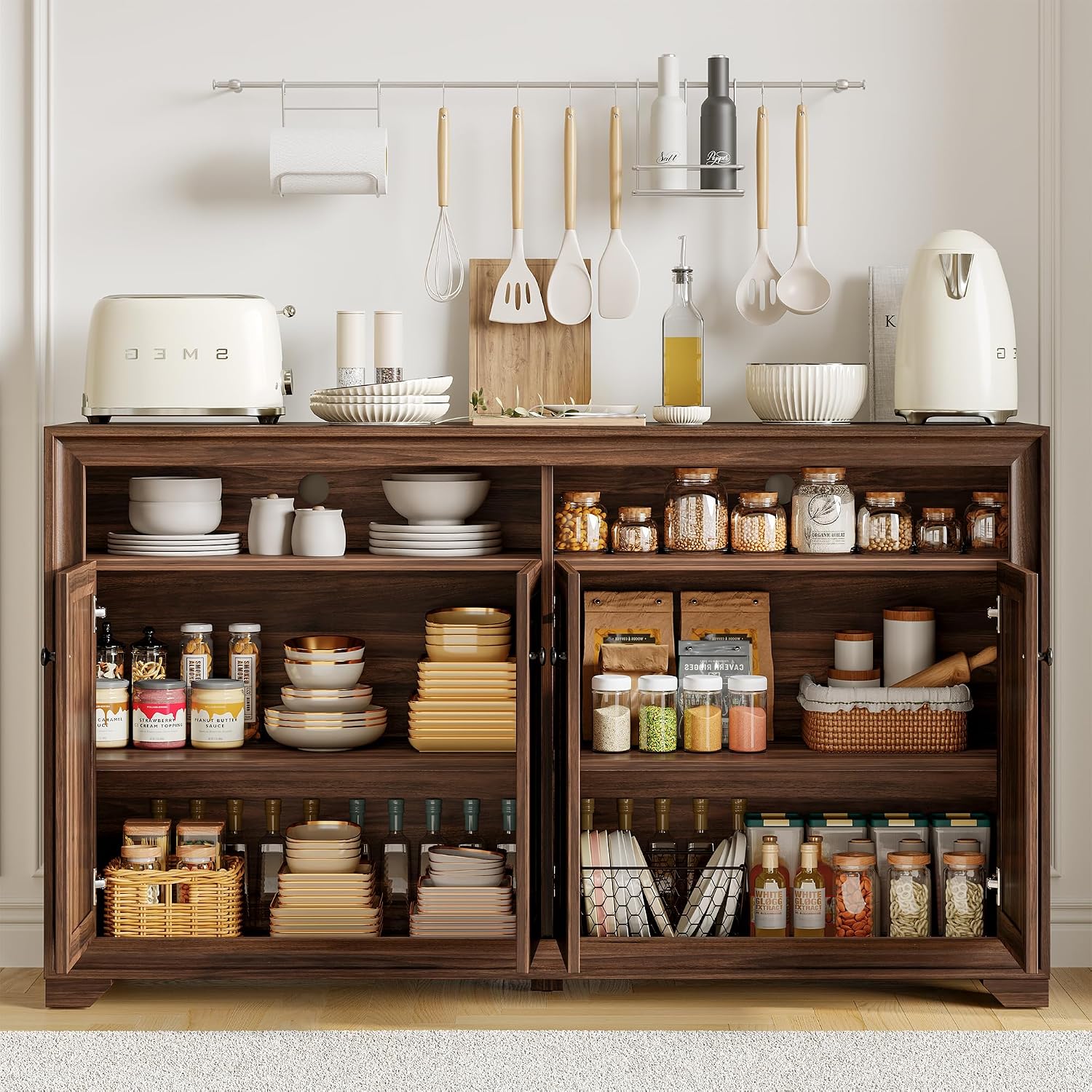 Brown Sideboard Buffet Storage Cabinet