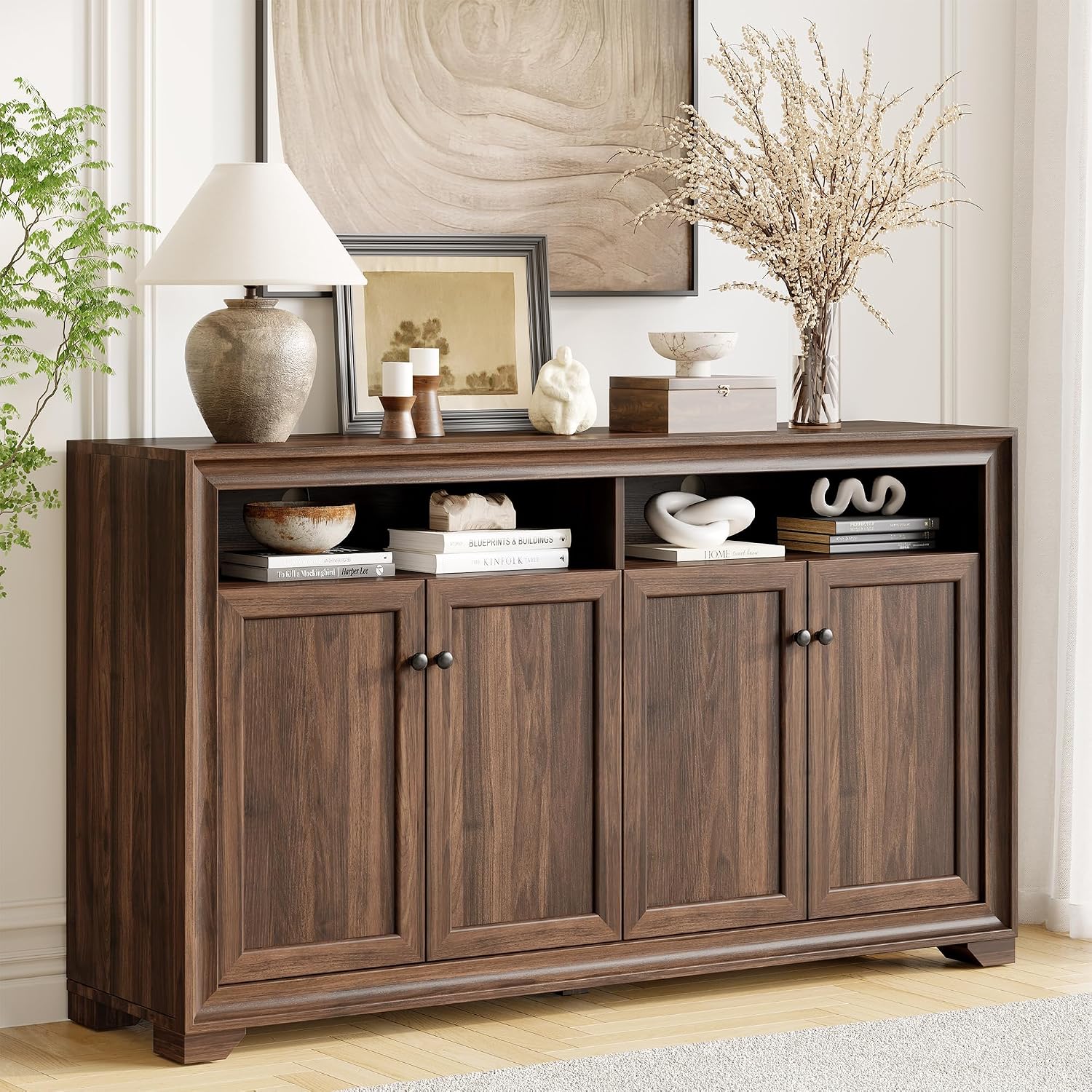 Brown Sideboard Buffet Storage Cabinet