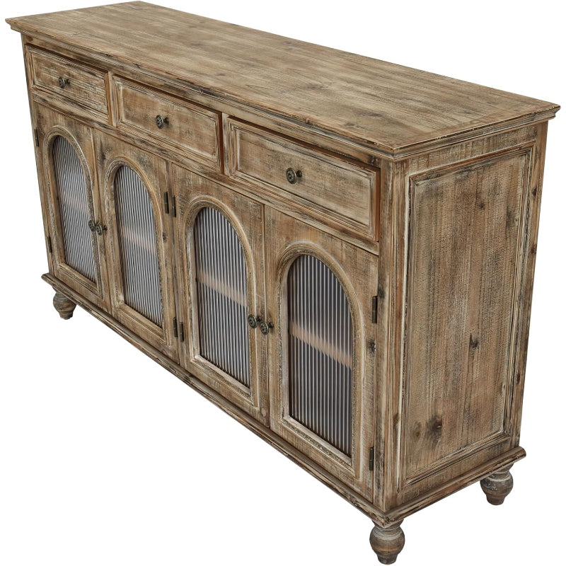 Farmhouse Glass‑Door Sideboard Buffet
