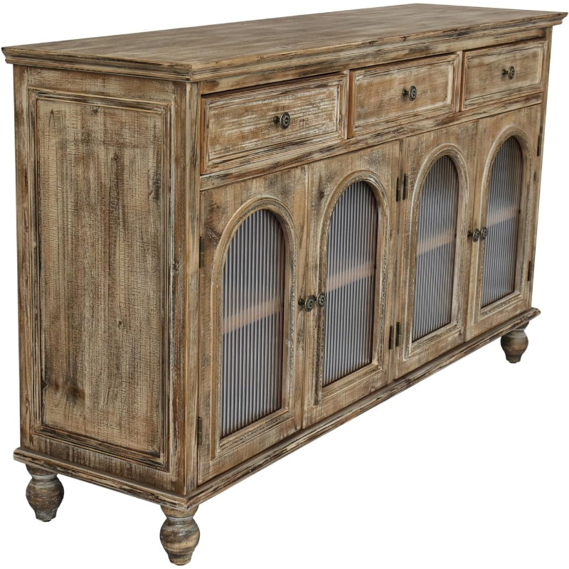 Farmhouse Glass‑Door Sideboard Buffet