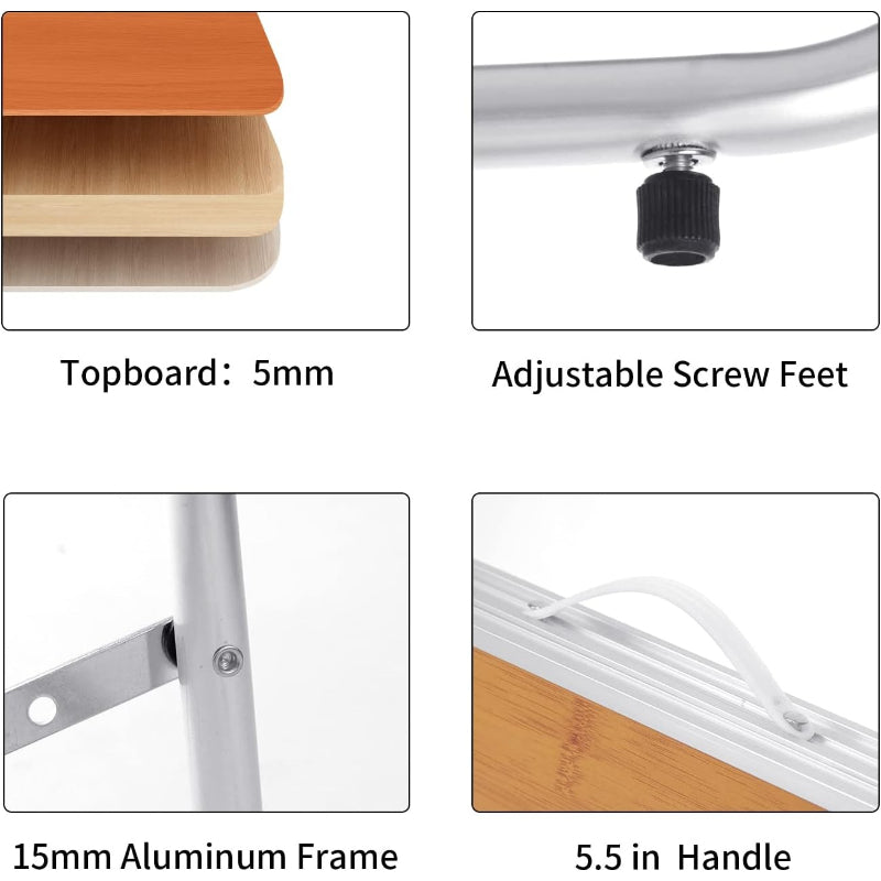 Yellow Portable Aluminum Camping Table