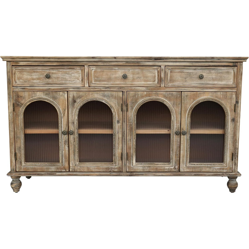 Farmhouse Glass‑Door Sideboard Buffet