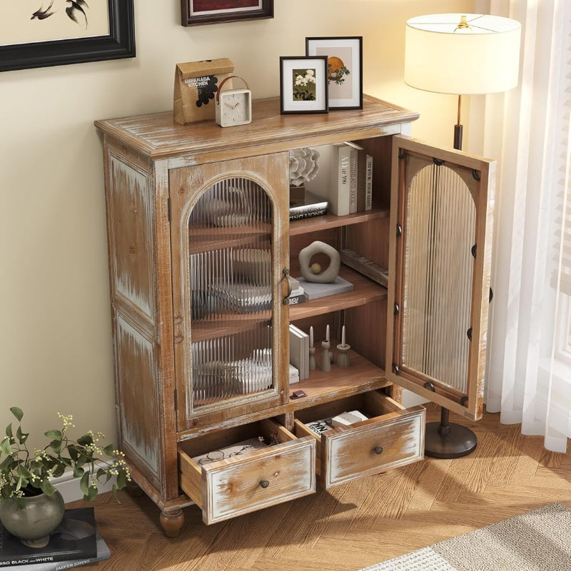 Farmhouse Glass‑Door Sideboard Credenza
